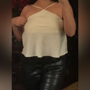 Forever 21 Satin Blouse in Creme